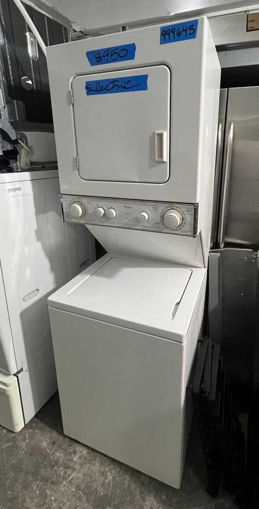 Whirlpool 24 Inch Electric Laundry Center In White,Stackable Washer and Dryer ,  LTE5243DQ3, 999645