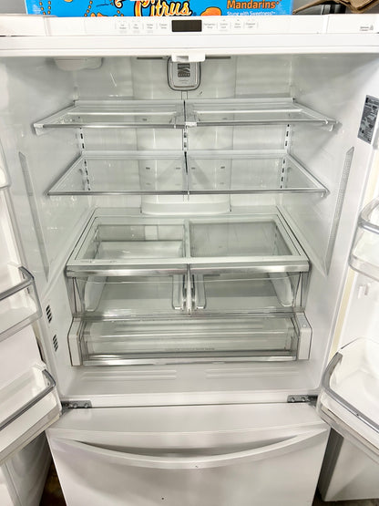 Kenmore Elite 36 Inch French Door Full Size White Refrigerator , Bottom Freezer Refrigerator , 3-Door, Used , Model 795.74022.410 , 74022 , 888632