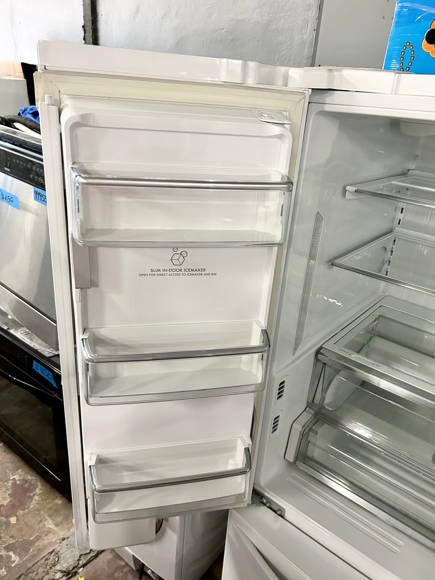 Kenmore Elite 36 Inch French Door Full Size White Refrigerator , Bottom Freezer Refrigerator , 3-Door, Used , Model 795.74022.410 , 74022 , 888632