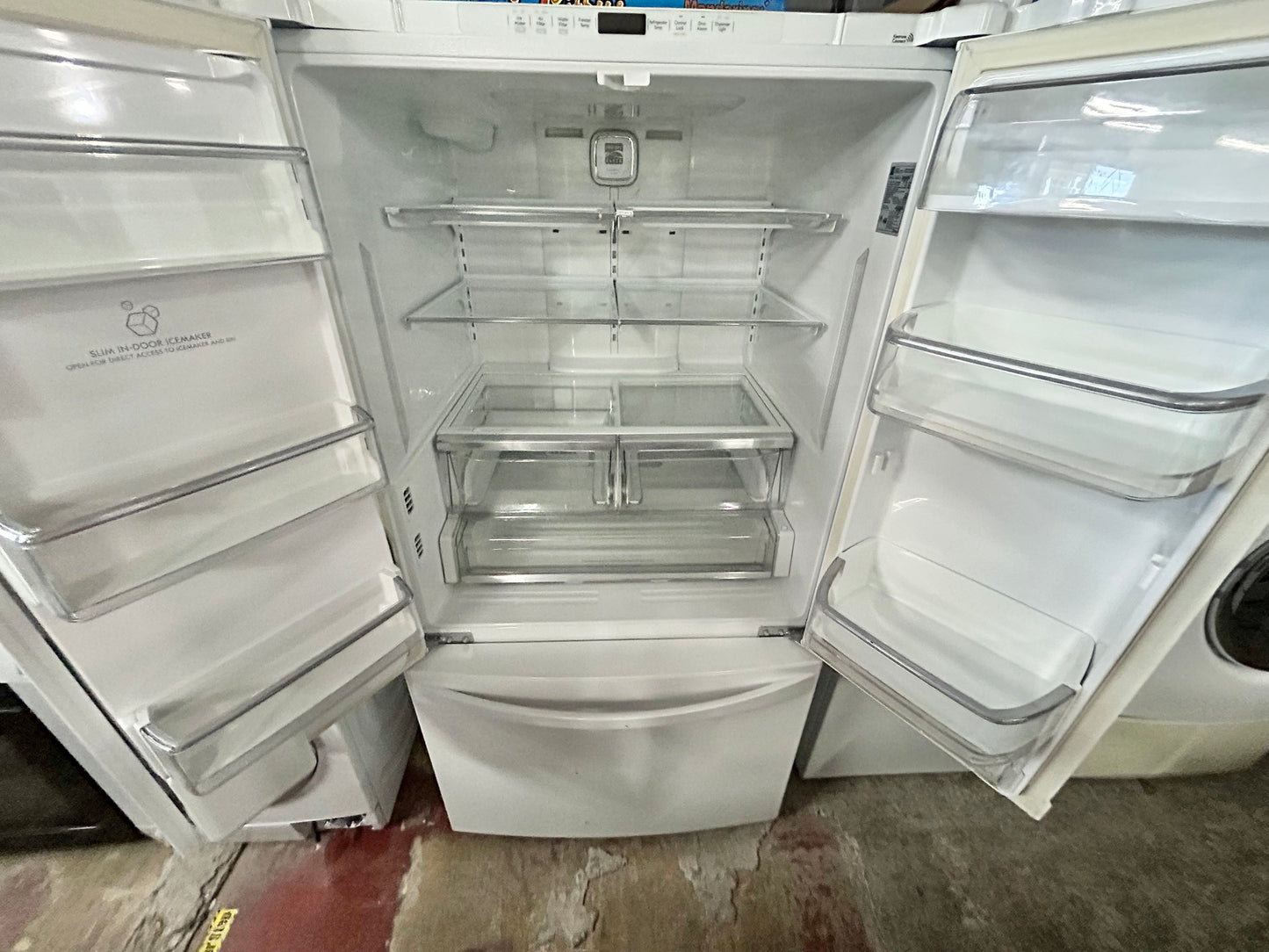 Kenmore Elite 36 Inch French Door Full Size White Refrigerator , Bottom Freezer Refrigerator , 3-Door, Used , Model 795.74022.410 , 74022 , 888632