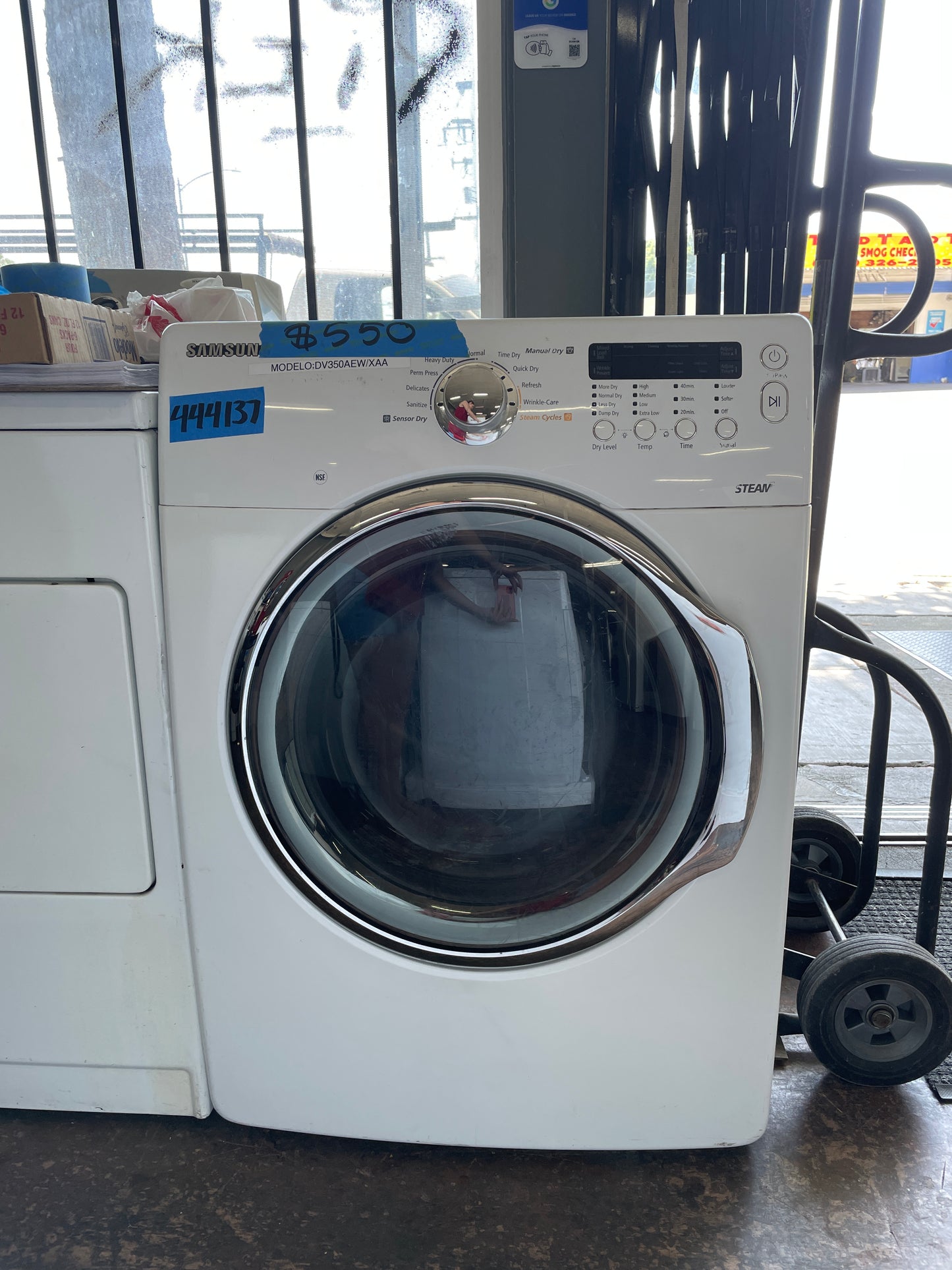 Samsung Electric Front Load Dryer In White, DV350AEW/XAA, 444137