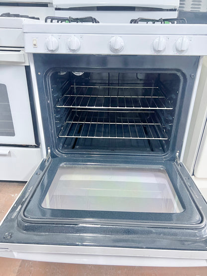 GE JGBS30DEKWW 30 Inch  Gas Range 4 Sealed Burners, Broiler Drawer, Simmer Burner, Big View Window,  ADA Compliant, White