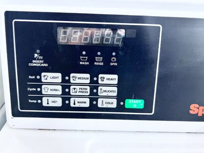 Speed Queen  SWNNC2SP115TW01 26 Inch Commercial Top Load Washer ,Four-Vane Agitator, Quantum® Controls, 3 Cycle Selections, Integrated Meter Case, Stainless Steel Tub, Triple-Lip Seal, 710 RPM , Digital Display, ADA , Coin Drop, 373747