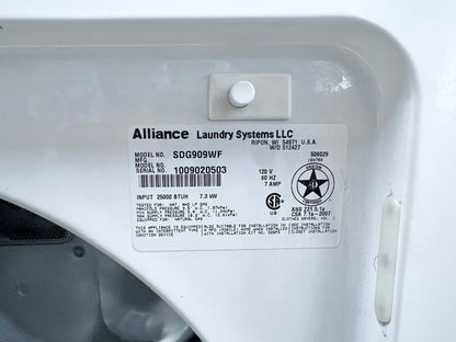 27 Inch Speed Queen Commercial Coin Operated Gas Dryer , Front Load , Coin Slot , White , Heavy Duty Machine , 373748