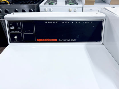 27 Inch Speed Queen Commercial Coin Operated Gas Dryer , Front Load , Coin Slot , White , Heavy Duty Machine , 373748