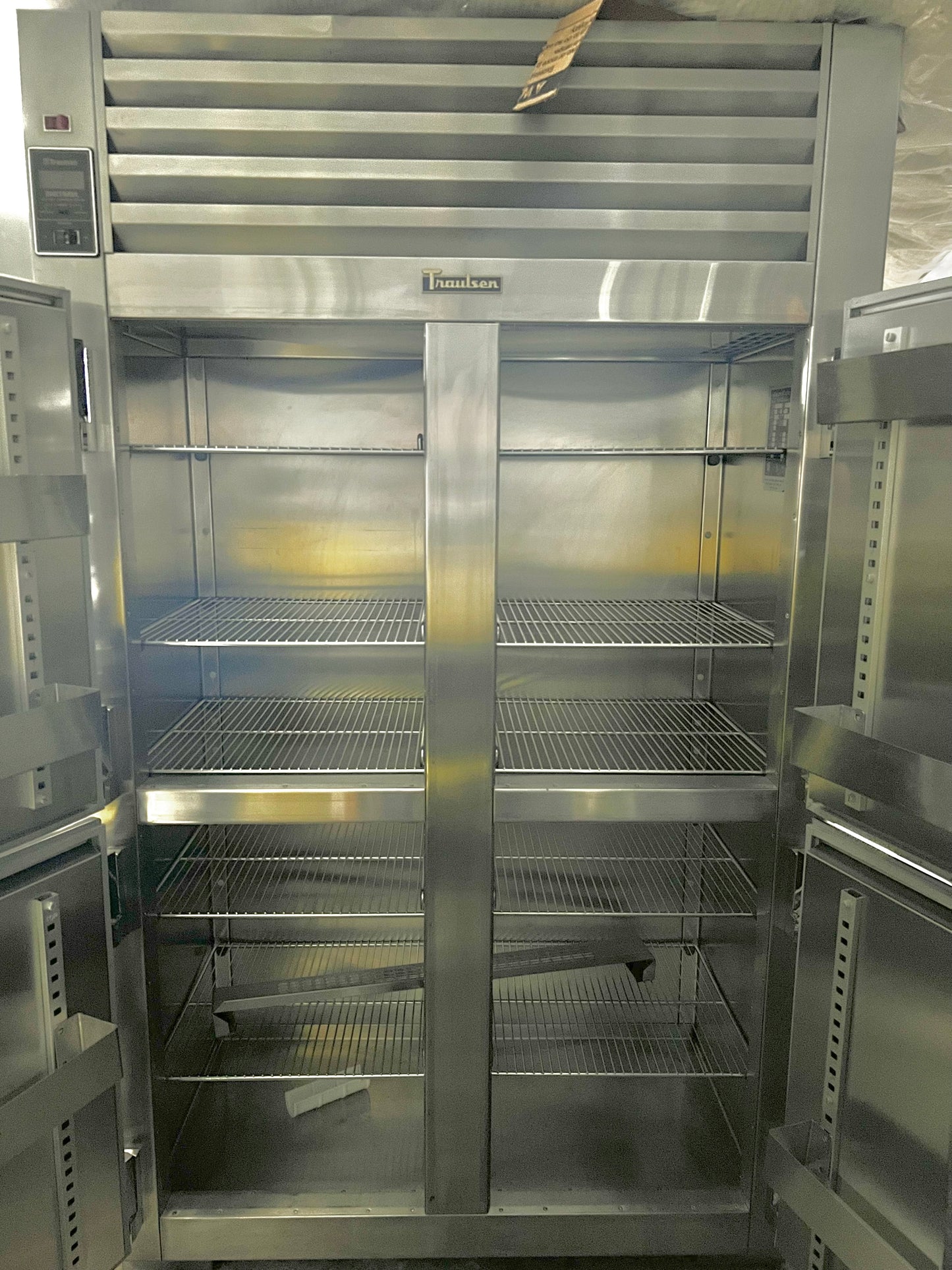 48 Inch TRAULSEN UR48HT M050330 Reach in R12 Refrigerator Commercial Refrigerator or Freezer Stainless Steel Solid 4 Doors with Defogger On Off Switch 444269