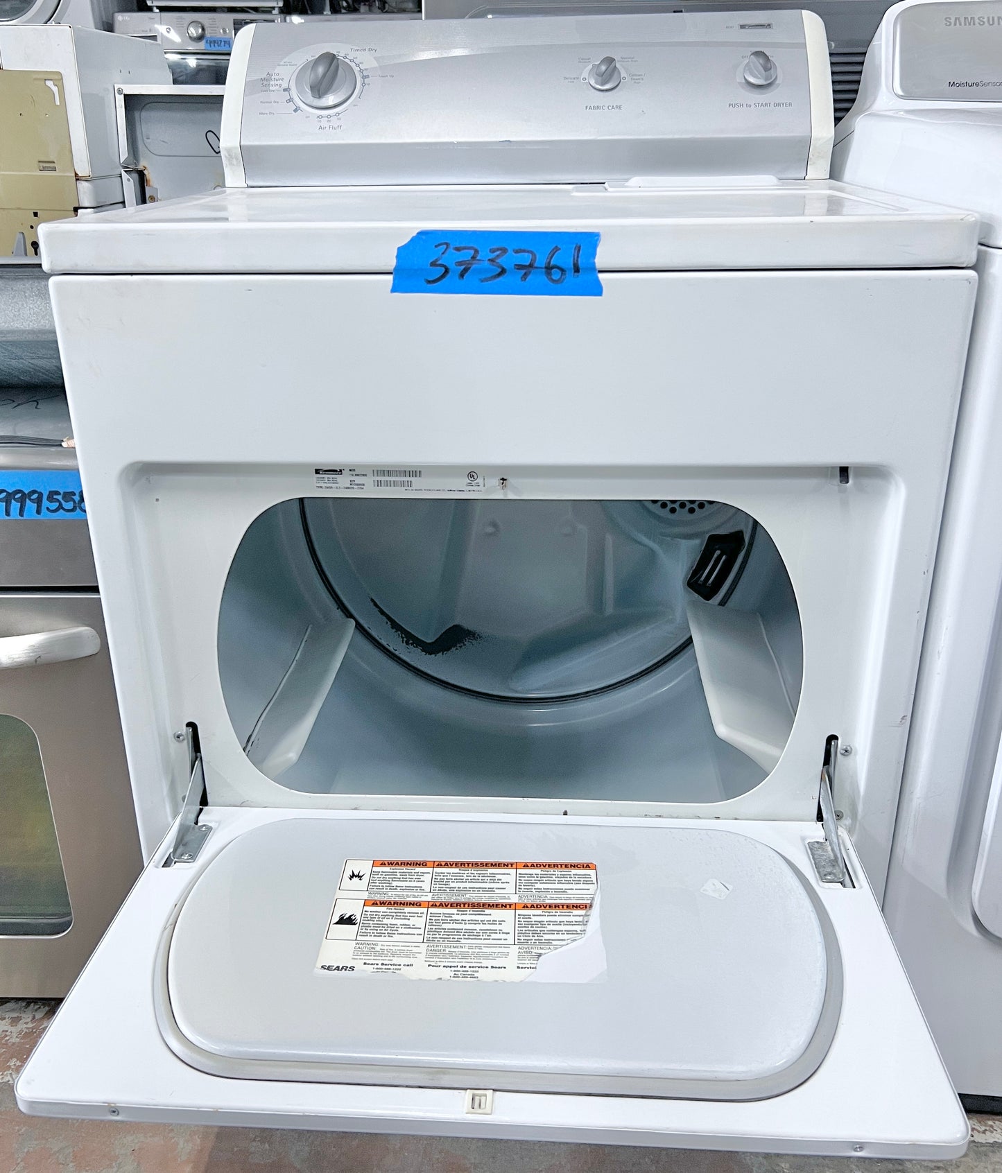 29 Inch Kenmore 600 Series Electric Front Load Electric Dryer Machine , White , 110.69622800 , 373761