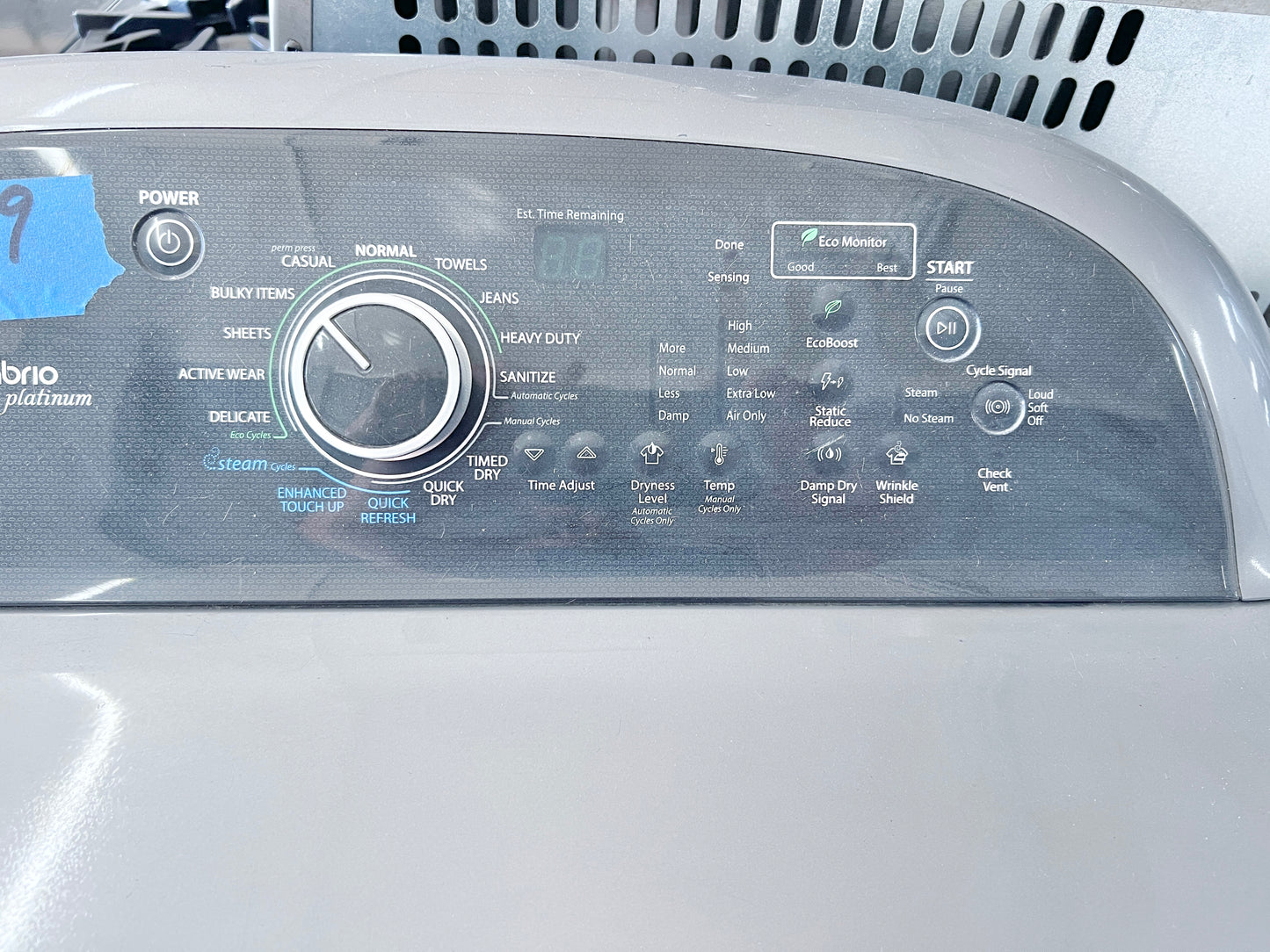 Whirlpool Cabrio  WGD8900BC 29 Inch 7.6 cu. ft. Gas Dryer ,  Steam, EcoBoost, Quick Dry, Sanitize Cycle, Wrinkle Shield Moisture Sensing Chrome Shadow , 888479