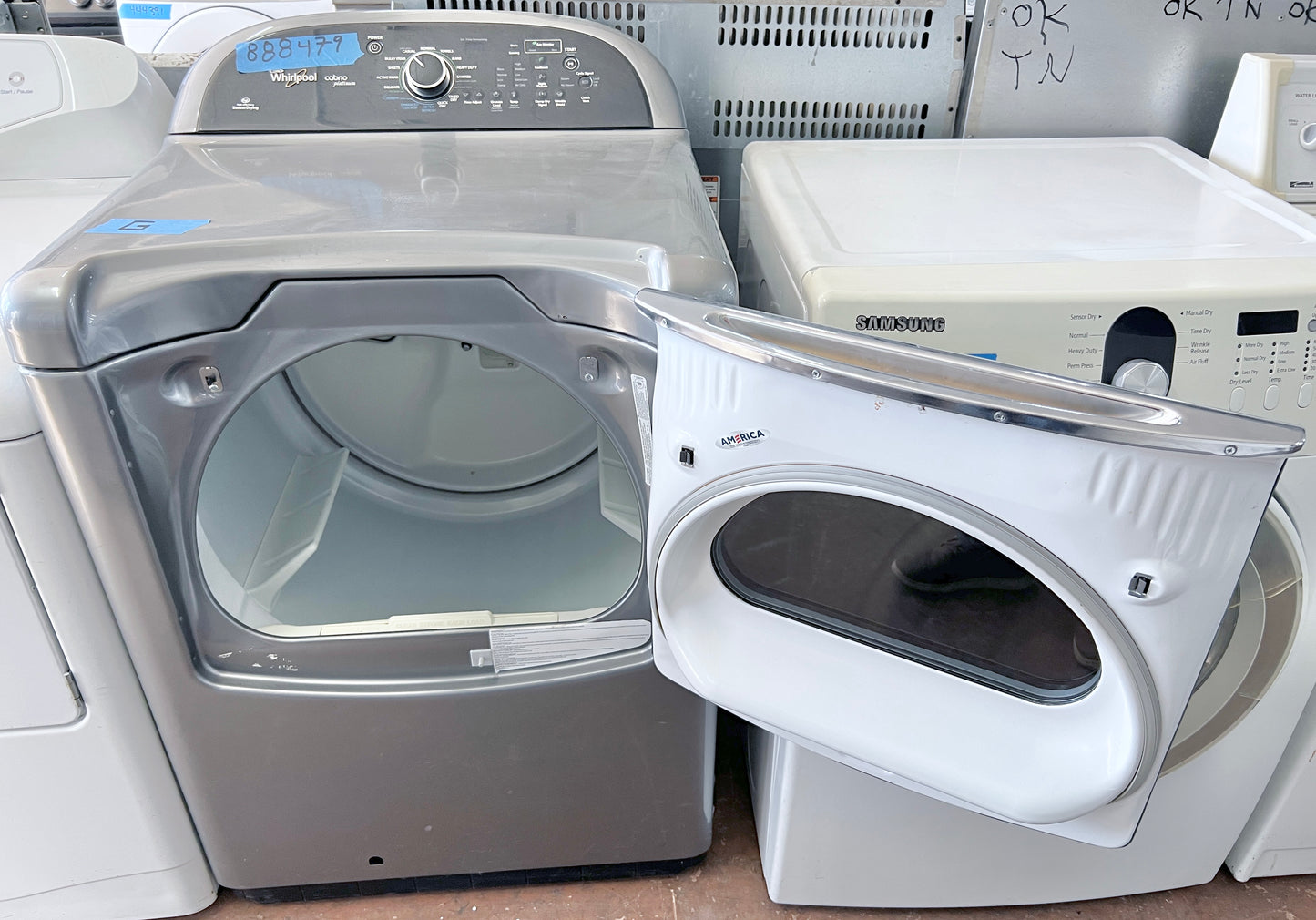 Whirlpool Cabrio  WGD8900BC 29 Inch 7.6 cu. ft. Gas Dryer ,  Steam, EcoBoost, Quick Dry, Sanitize Cycle, Wrinkle Shield Moisture Sensing Chrome Shadow , 888479