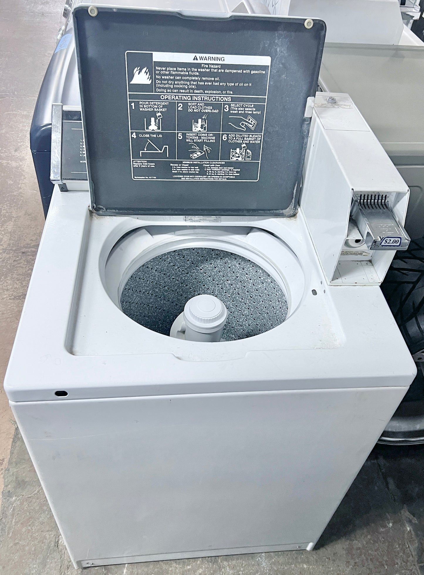 Whirlpool Coin Operated Washer Machine Commercial 27 Inch , White , 373762