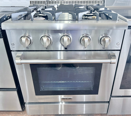 Thor Kitchen HRG3080U Gas Range Convection Oven Heavy Duty Grates , Stainless Steel , 30 Inch  , 373763