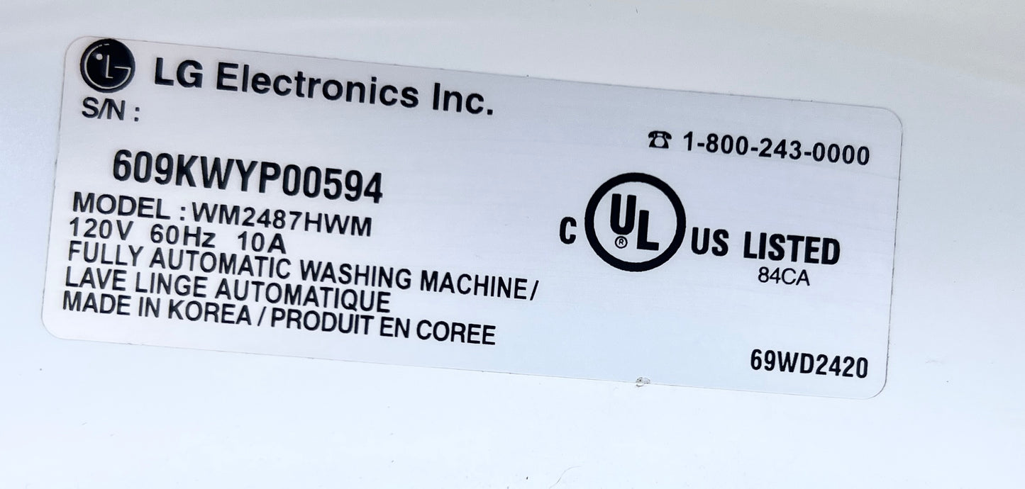 LG  WM2487HWM 27 Inch TROMM Front Load Washer 4.0 cu. ft., 9 Wash Cycles , SteamFresh Technology, White