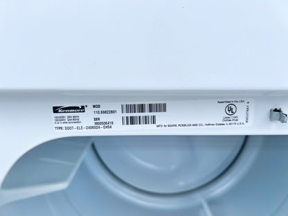 Kenmore 27 Inch Electric Front Load Electric Dryer , 110.69822801 , White , 373767