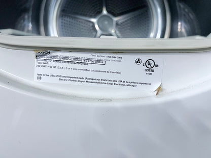 Bosch Nexxt DLX Series  WTMC4321US 27 Inch Electric Dryer 6.7 cu. ft., 11 Drying Cycles, LED Display , 888440