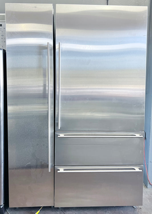 Subzero Built In 54 Inch Column Set , 30 inch 4 Door Refrigerator and 18 Inch Freezer , Stainless Steel , 373769