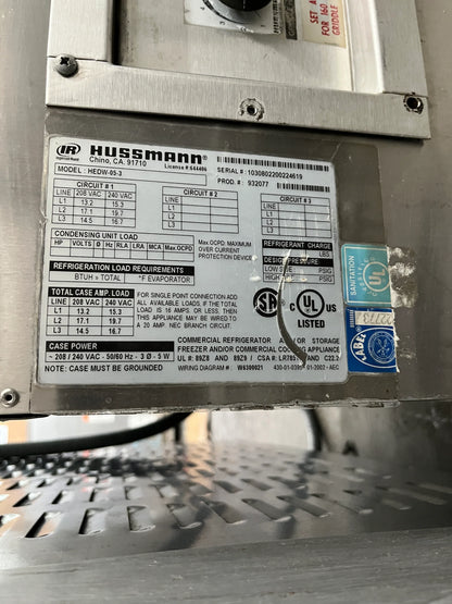 Hussmann Hedw05 Combo HEDW05 Hot Display Case End Display , Stainless Steel , Commercial ,369388