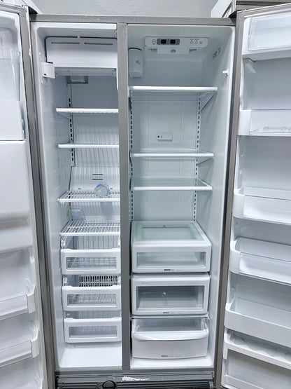 Kitchenaid 36 Inch Full Size Side By Side Refrigerator , Water Ice Dispenser , Stainless Steel , 24.5 Cu Ft  , KSCS25FVMS03, 373771