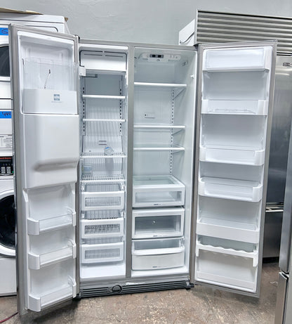 Kitchenaid 36 Inch Full Size Side By Side Refrigerator , Water Ice Dispenser , Stainless Steel , 24.5 Cu Ft  , KSCS25FVMS03, 373771