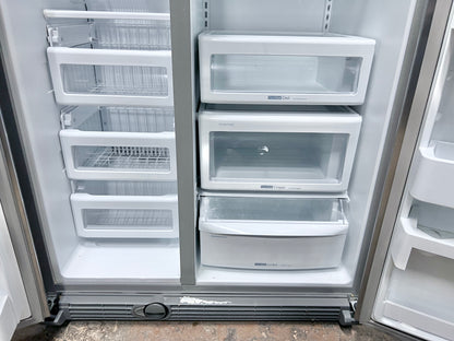 Kitchenaid 36 Inch Full Size Side By Side Refrigerator , Water Ice Dispenser , Stainless Steel , 24.5 Cu Ft  , KSCS25FVMS03, 373771
