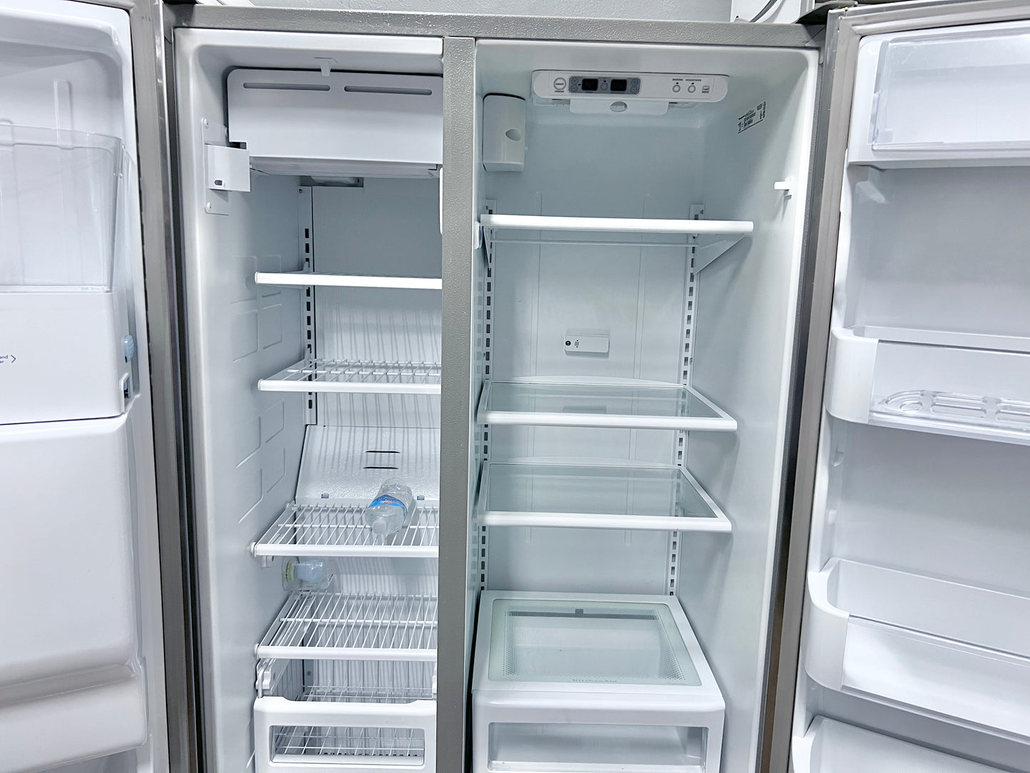Kitchenaid 36 Inch Full Size Side By Side Refrigerator , Water Ice Dispenser , Stainless Steel , 24.5 Cu Ft  , KSCS25FVMS03, 373771