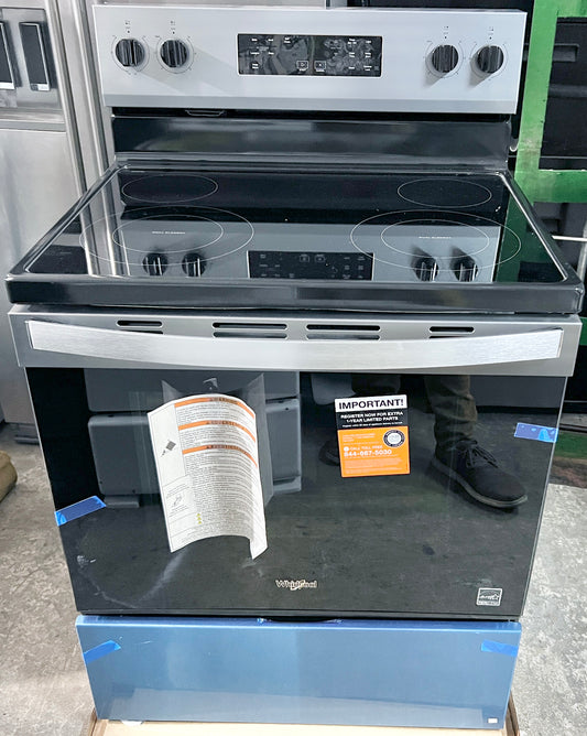Whirlpool  WFES3530RS Electric Range 4 Elements, 5.3 cu. ft. Oven, Sabbath, Self Clean, Energy Star,  Stainless Steel , 30 Inch , 373773