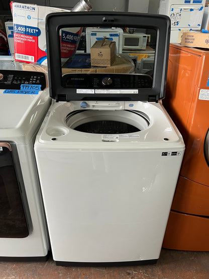Samsung Top Load Washer & Gas Dryer In White, WA55A7300AE, DVG55A7300E, 999705
