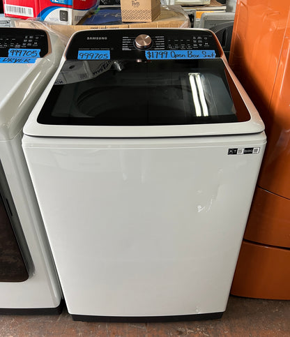 Samsung Top Load Washer & Gas Dryer In White, WA55A7300AE, DVG55A7300E, 999705