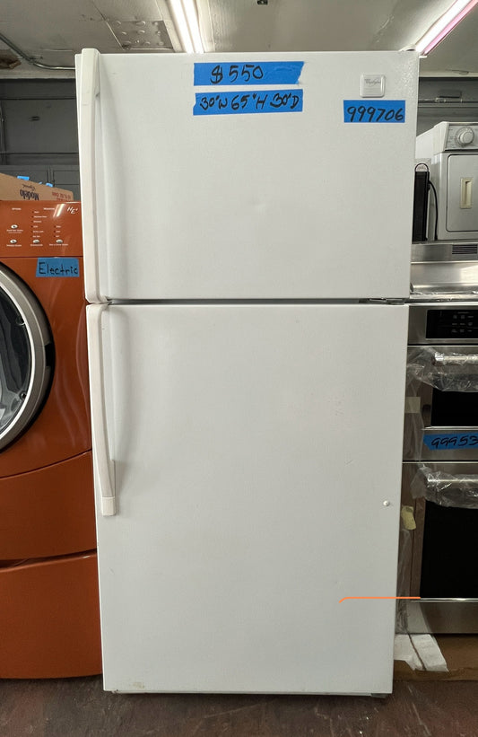 Whirlpool 30 Top Freezer Refrigerator In White, ET8FTEXKQ0 2, 999706