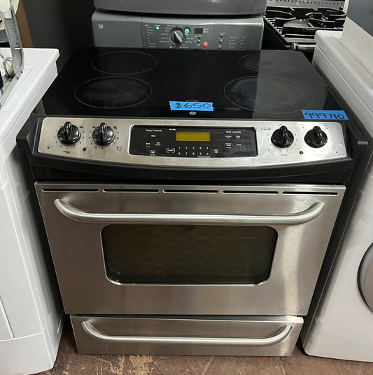 GE 30 Slide in Glass Top Electric Range/Stove In Stainless Steel, JSP42S0K4SS, 999710