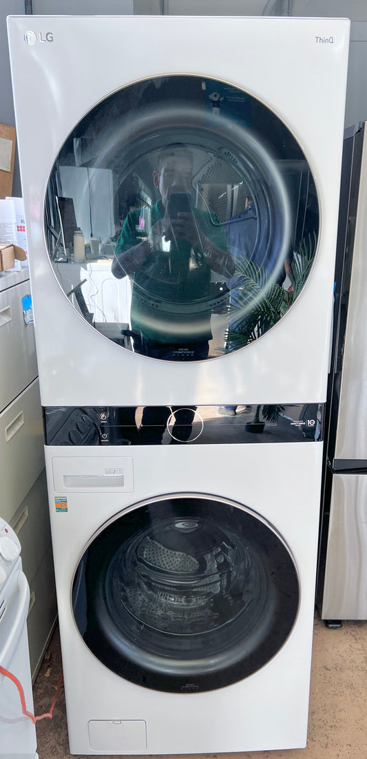 LG Front Load Washer Dryer Laundry Center Electric 240V WKE100HWA , White , 373785
