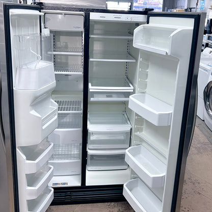 Kitchenaid Side By Side Stainless Steel Refrigerator KSRG25FKSS , Full Size , 25 Cu Ft , Water Ice Dispenser 373789