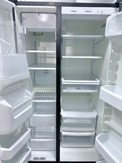 Kitchenaid Side By Side Stainless Steel Refrigerator KSRG25FKSS , Full Size , 25 Cu Ft , Water Ice Dispenser 373789