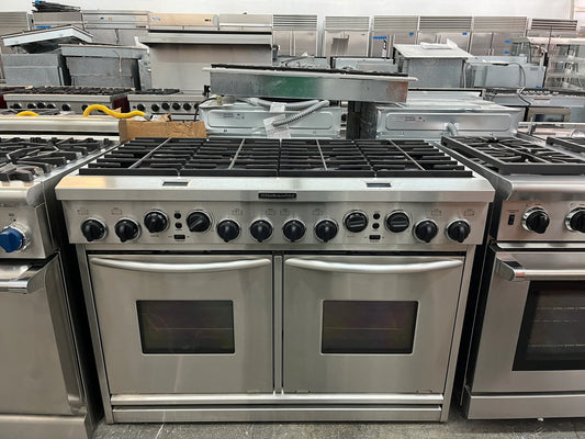 Kitchenaid 48 Inch KDRP487MSS Professional Gas Dual Fuel 8 Burner Range Stainless Steel KDRP487MS,6-15,000,2-6,000 BTU Burners,True Convection Ovens, 888025