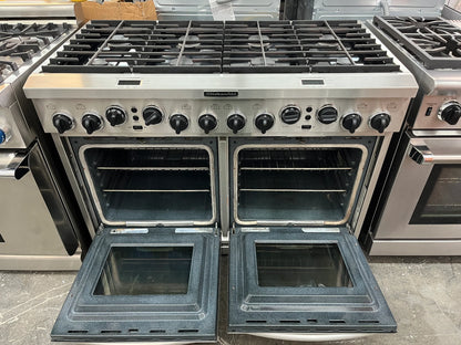 Kitchenaid 48 Inch KDRP487MSS Professional Gas Dual Fuel 8 Burner Range Stainless Steel KDRP487MS,6-15,000,2-6,000 BTU Burners,True Convection Ovens, 888025