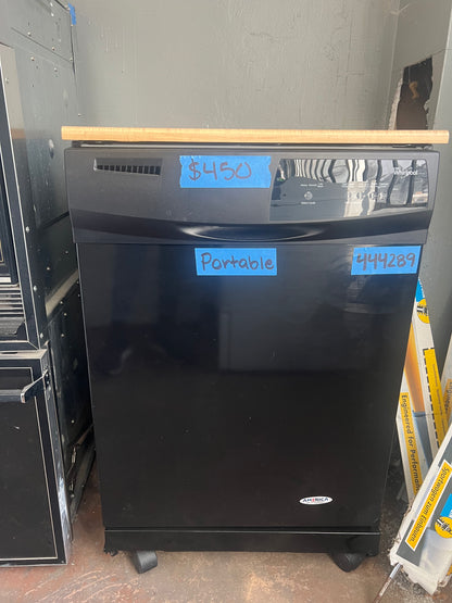 24 Inch Whirlpool Portable Dishwasher In Black WDP350PAAB6, 444289