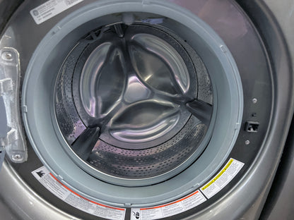 GE   4.8 cu. ft. Front Load Washer and Dryer Set  Metallic Carbon GFWR4805FMC  GFDR485GFMC 28 Inch 8.3 cu. ft. Gas Dryer , Steam, Built-In Pedestal, ADA, 444176