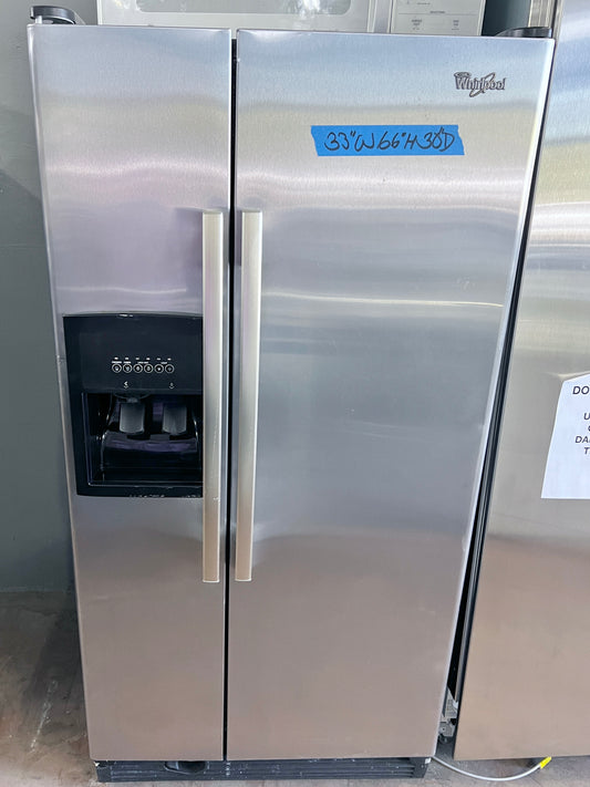 Whirlpool Side By Side Stainless Steel Refrigerator , ED2FHEXVS , 33 Inch 373792