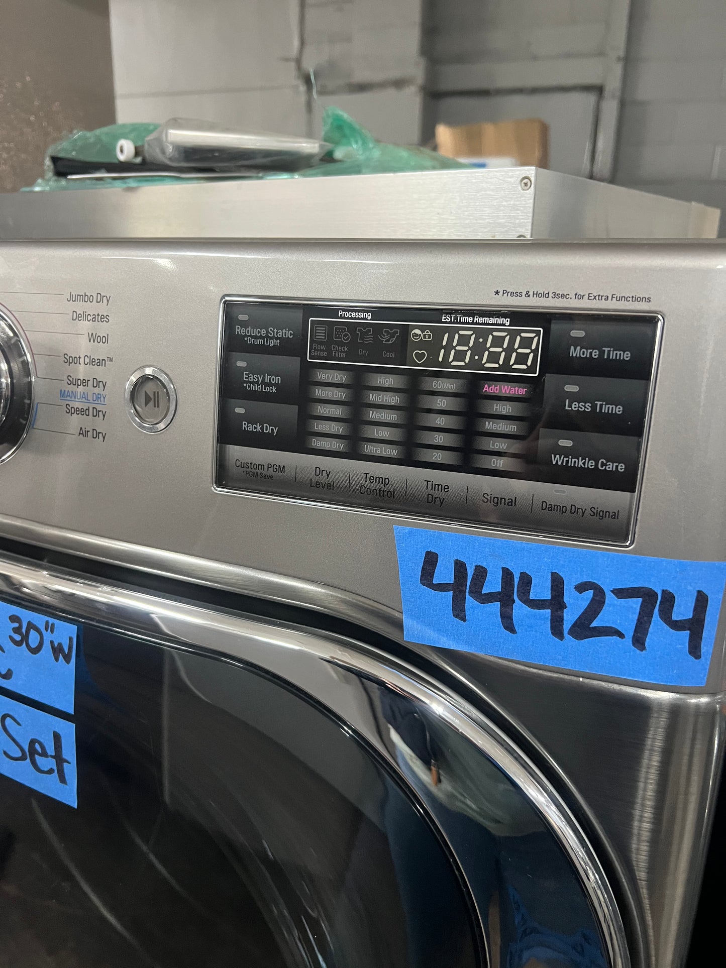 29 Inch LG Front Load Washer & Electric Dryer Set In Graphite Steel DLEX8100V, WM8100HVA, 444274