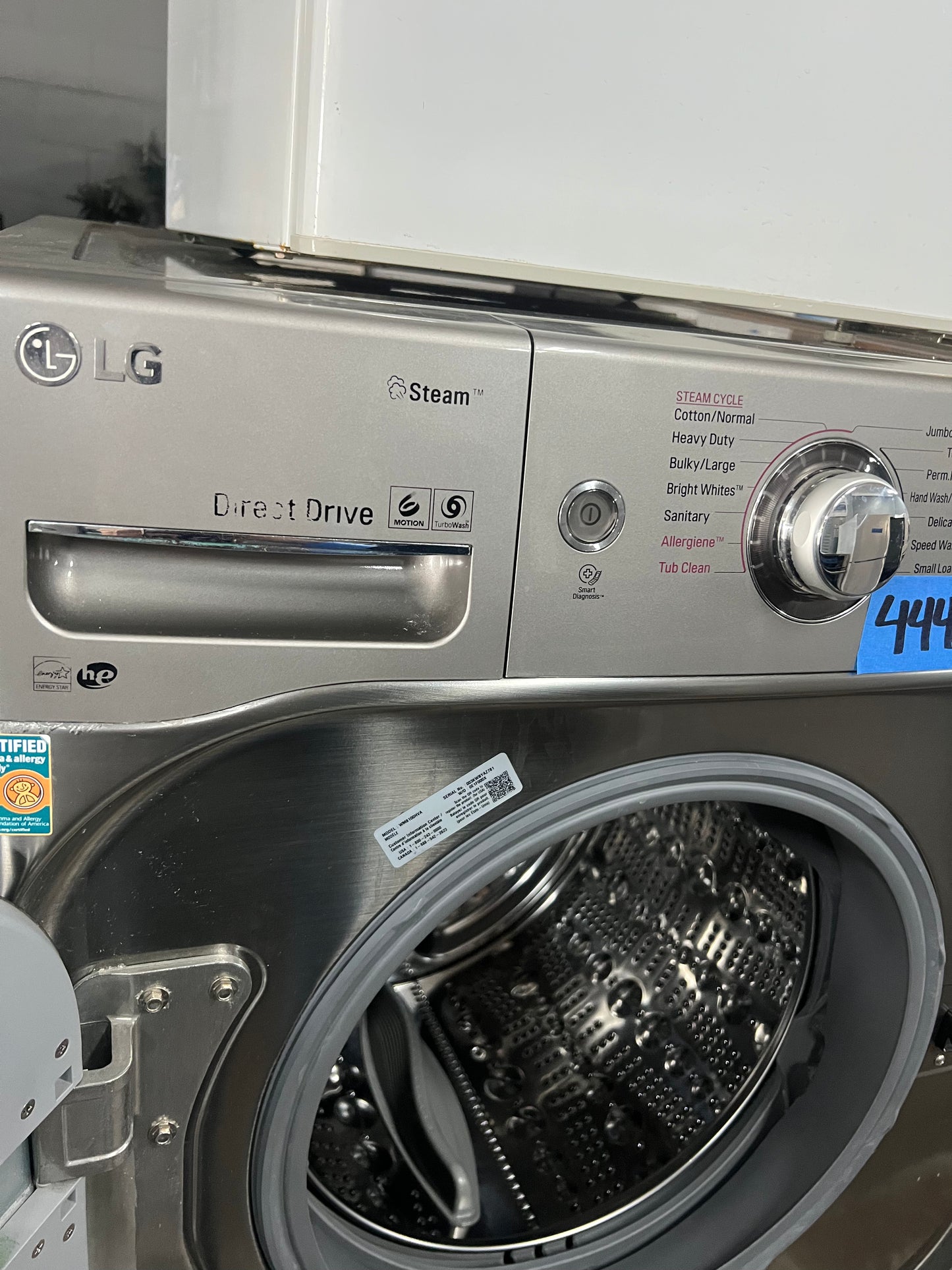 29 Inch LG Front Load Washer & Electric Dryer Set In Graphite Steel DLEX8100V, WM8100HVA, 444274