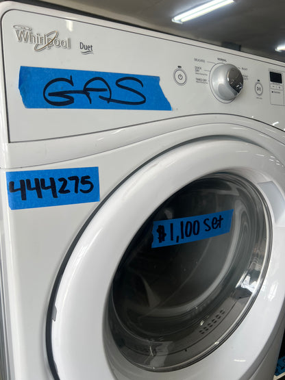 27 Inch Whirlpool Front Load Washer & Gas Dryer Stackable Set In White, WGD70HEBW1/WFW70HEBW1, 444275