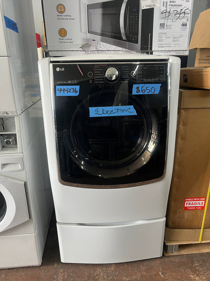 29 Inch 9.0 Cu.Ft. LG Electric Dryer With Pedestal In White DLEX9000W, 444276