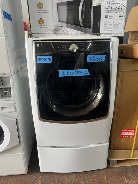 29 Inch 9.0 Cu.Ft. LG Electric Dryer With Pedestal In White DLEX9000W, 444276