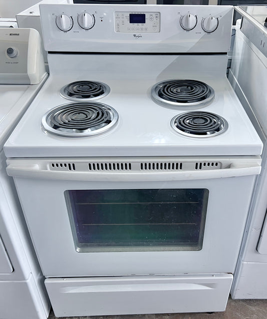 Whirlpool Electric Range , Coil Elements, Self Clean Oven , White 30 Inch RF263LXTQ3 , 373796