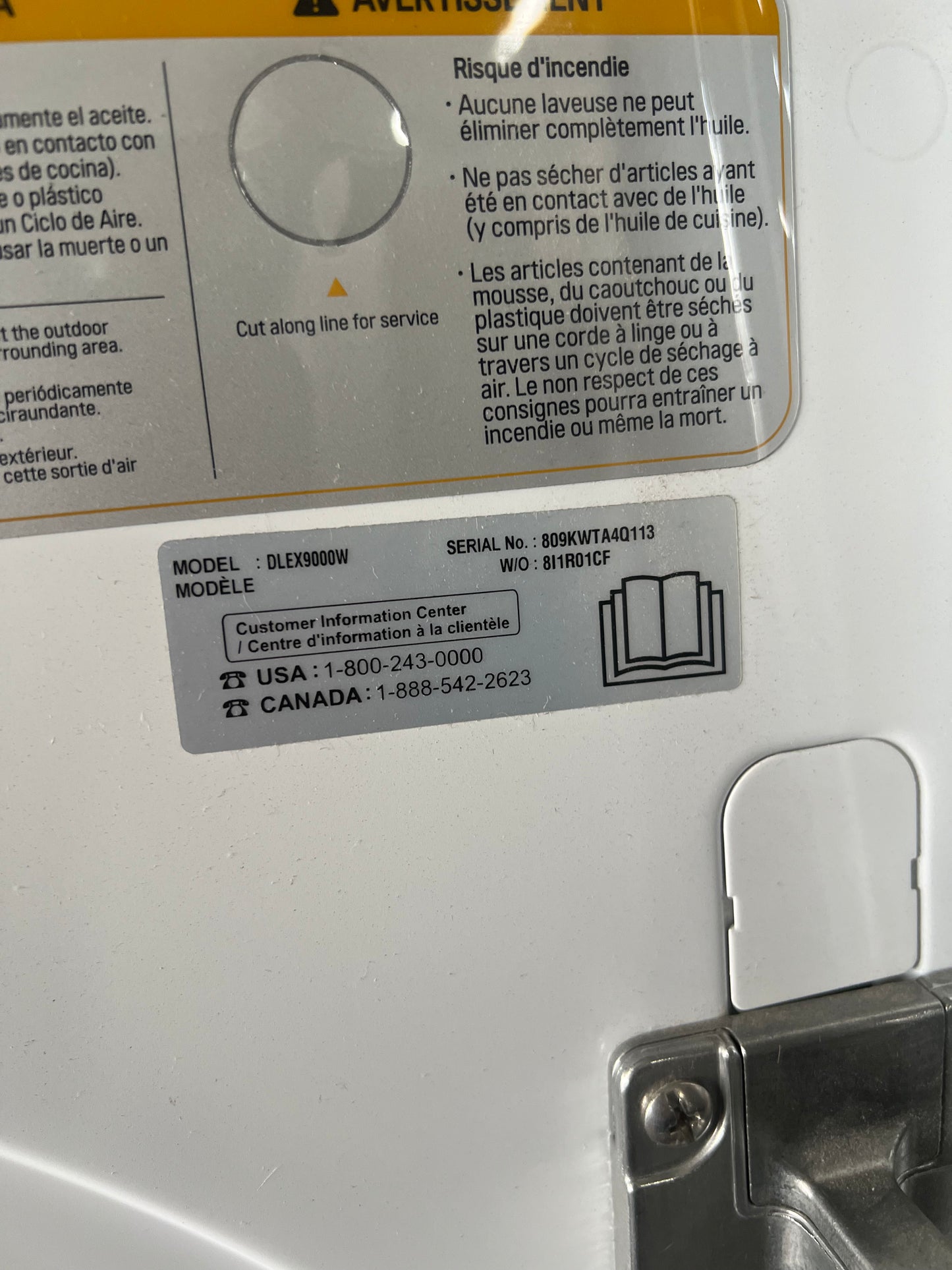 29 Inch 9.0 Cu.Ft. LG Electric Dryer With Pedestal In White DLEX9000W, 444276