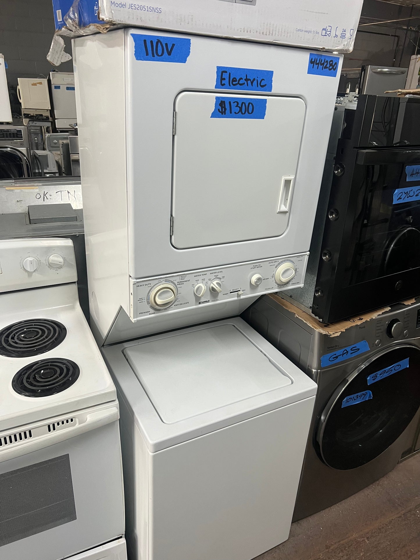 27" Kenmore Laundry Center Stackable In White, 110v Electric Dryer, 110.88732799, 444280