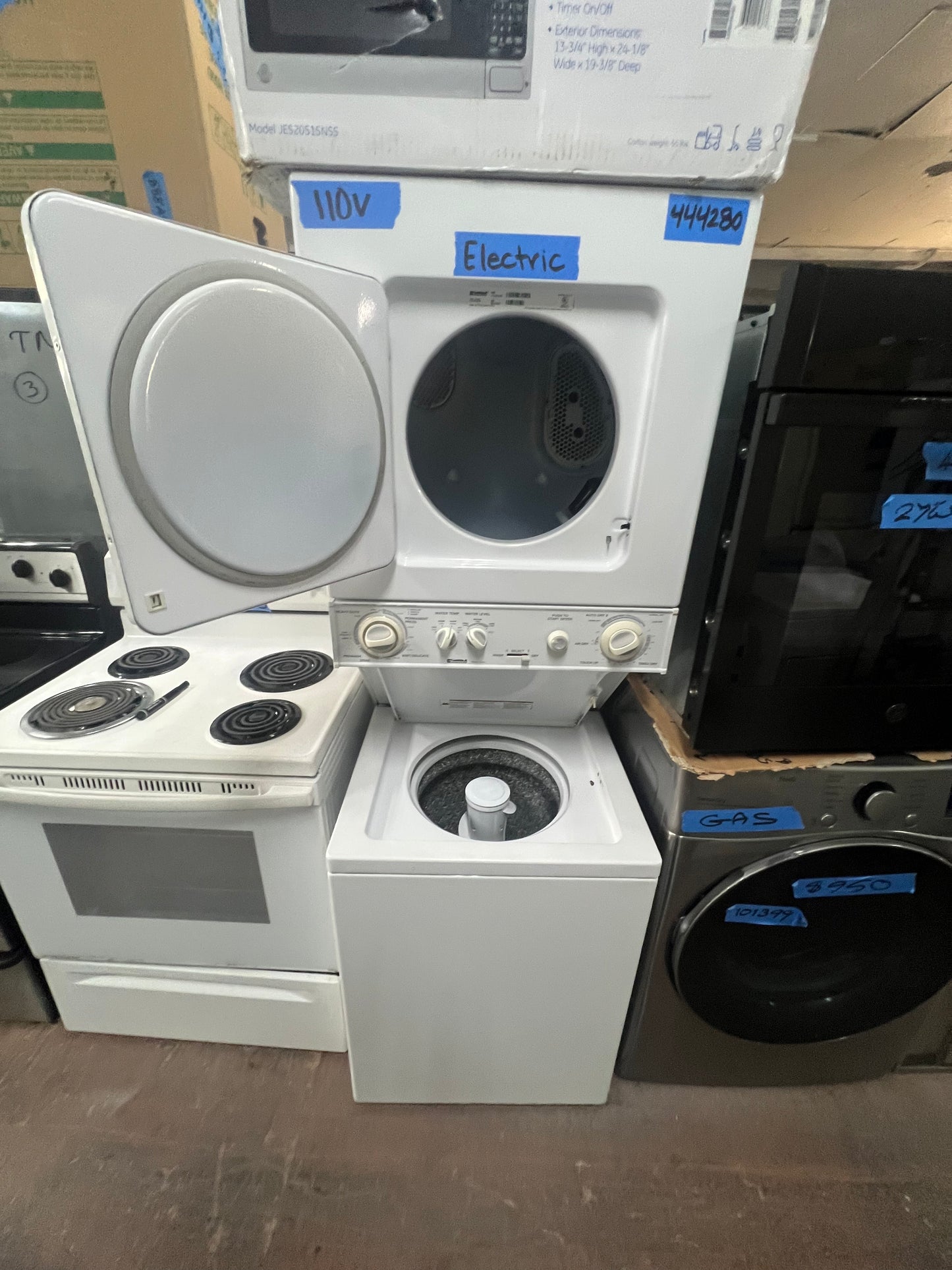 27" Kenmore Laundry Center Stackable In White, 110v Electric Dryer, 110.88732799, 444280