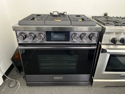 Dacor DOP36M96GLM 36 Inch Gas Range 6 Burners, 5.4 cu. ft. Oven, Self-Clean, Stack Burners, Graphite Stainless ,black stainless, 369292