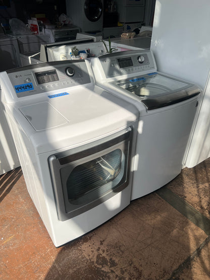 LG Side By Side Top Load Washer & Electric Dryer In White, DLEX5170W, 444290