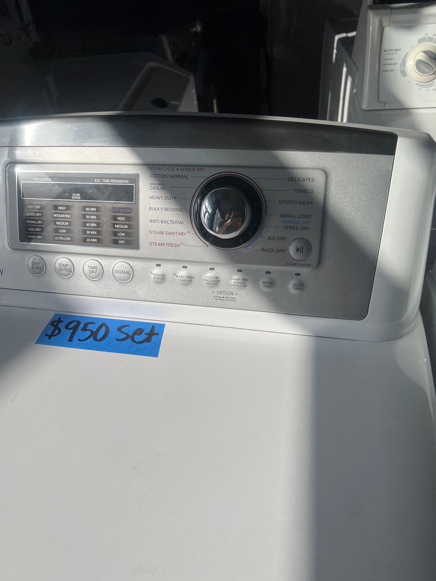 LG Side By Side Top Load Washer & Electric Dryer In White, DLEX5170W, 444290