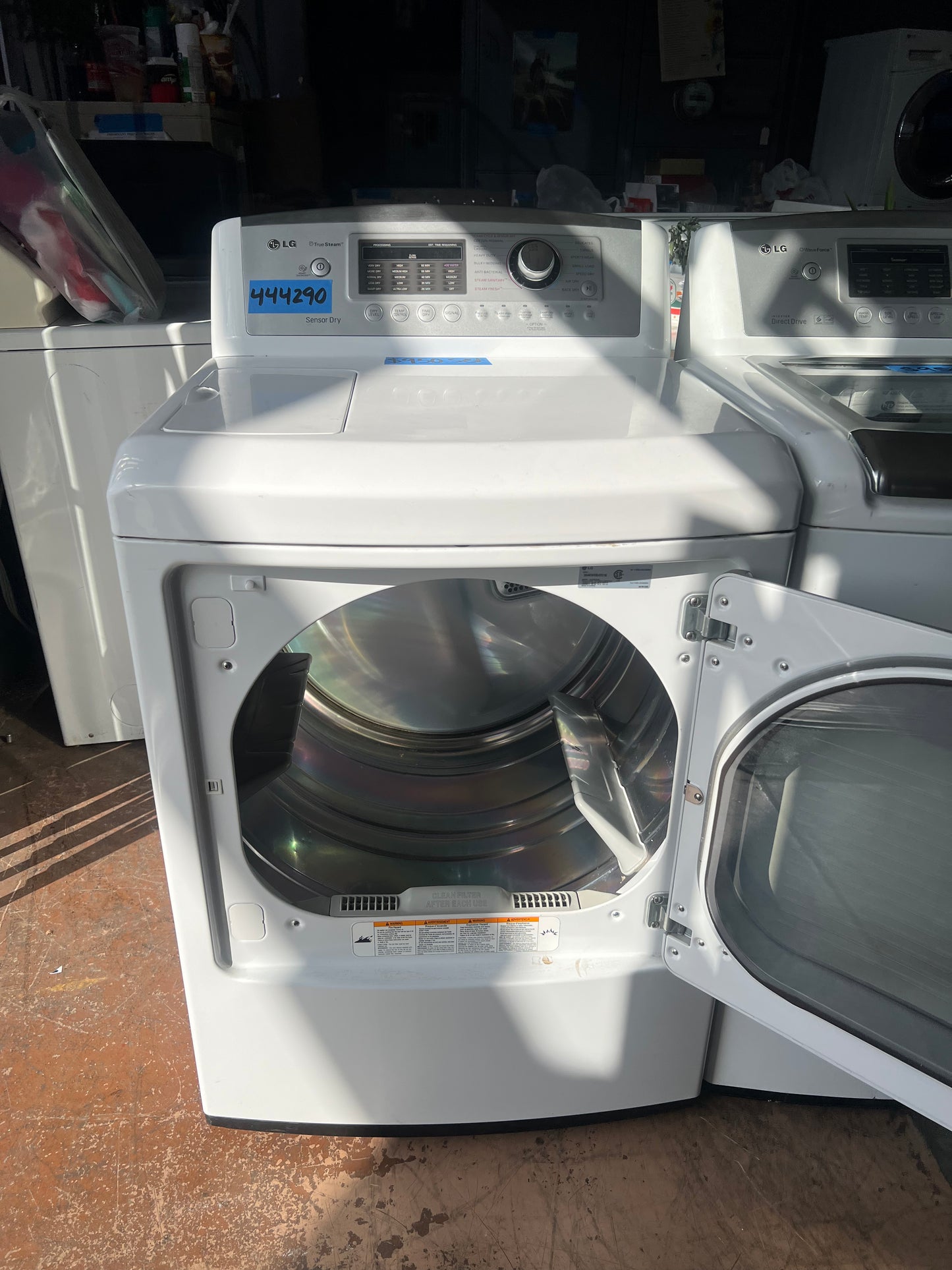 LG Side By Side Top Load Washer & Electric Dryer In White, DLEX5170W, 444290